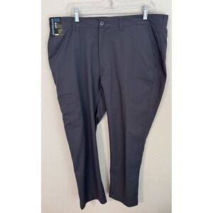 Roundtree & Yorke Performance Pants 40x30 Gray Stretch Easy Care NWT Flat Front